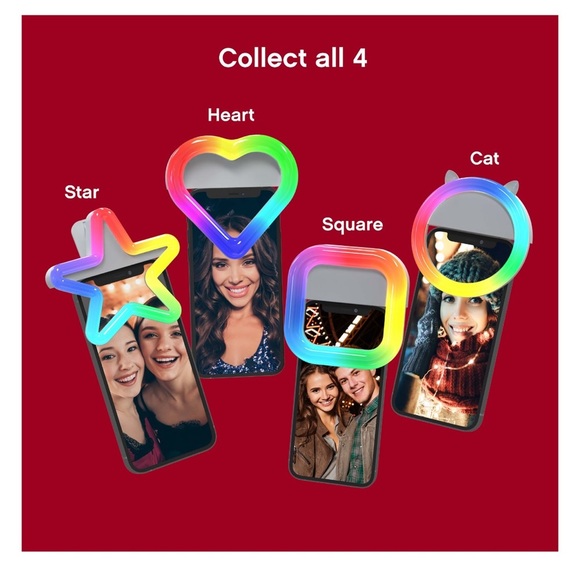 ON AIR Mini Mobile Heart Halo Light - Compact Ring Light with Full RGB Selfie - Picture 8 of 9